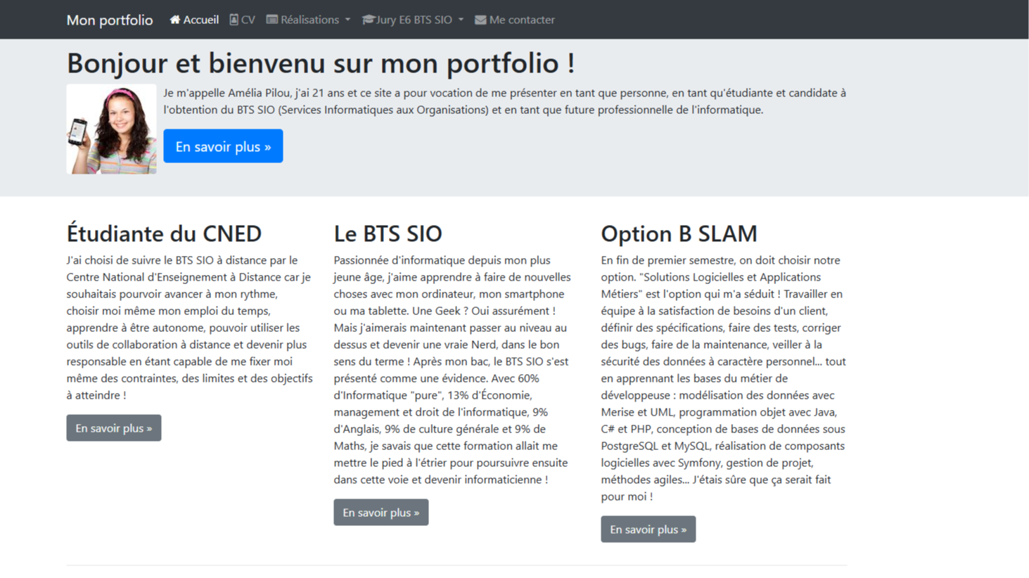 Accueil Portfolio Amélia